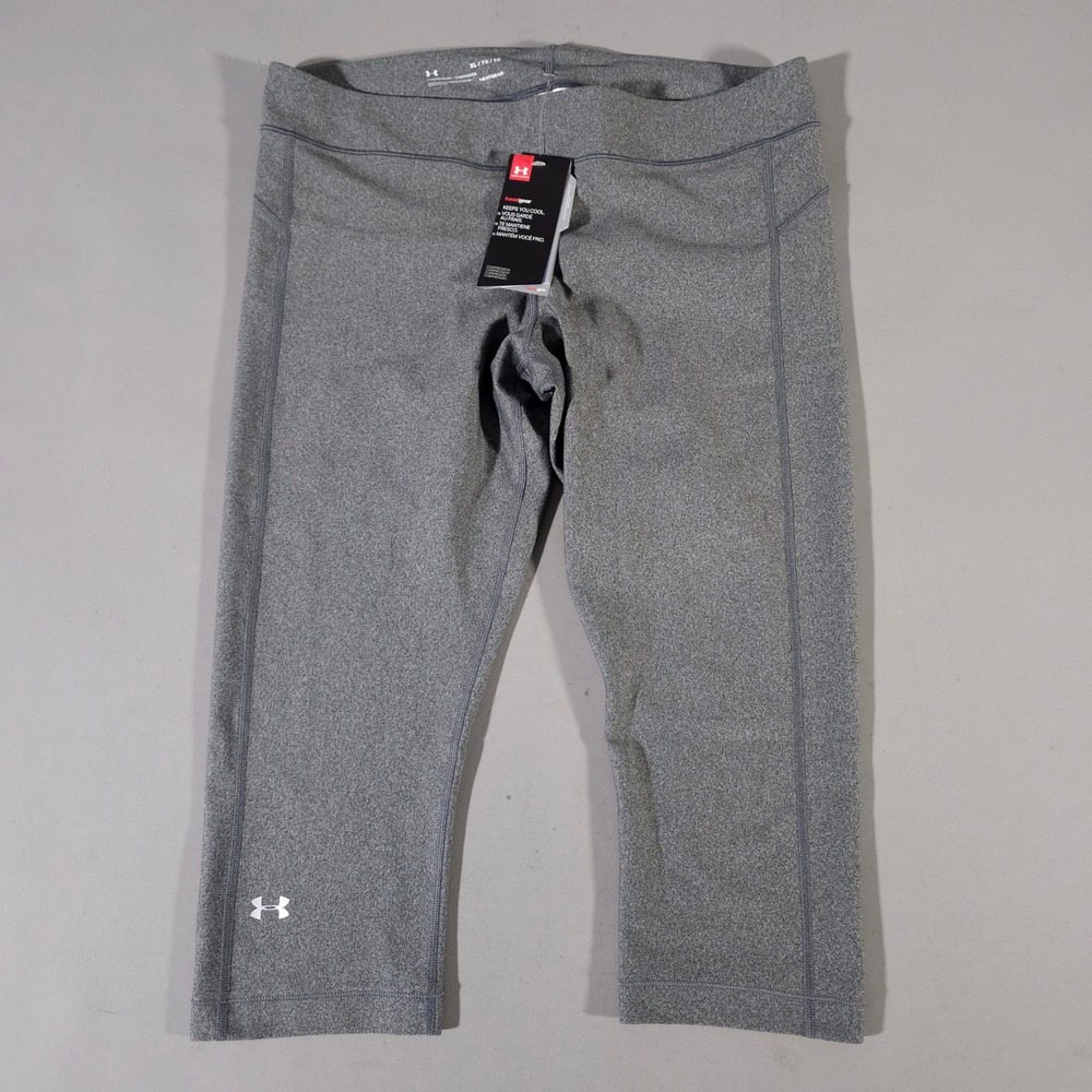 Under Armour Leggings Womens XL Gray HeatGear Compression Cropped 1297905-090
